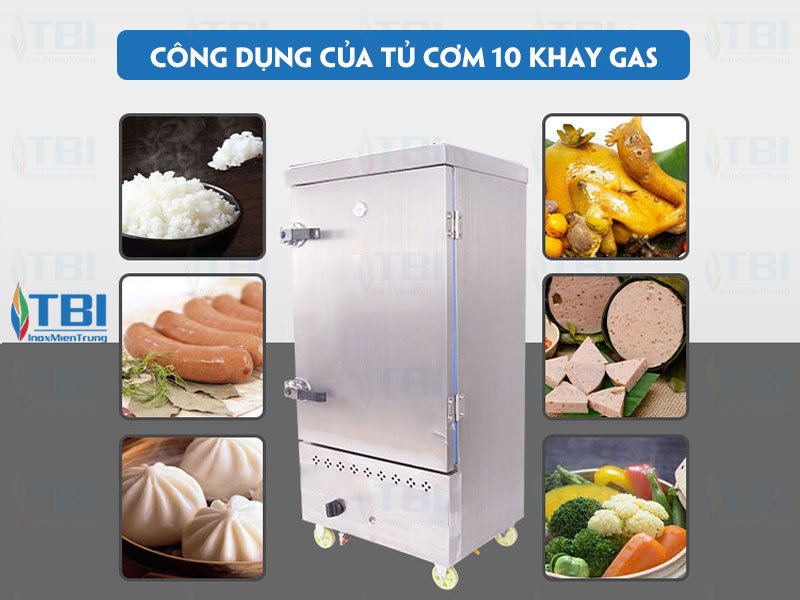 cong-dung-cua-tu-com-10-khay-gas-inoxmientrung