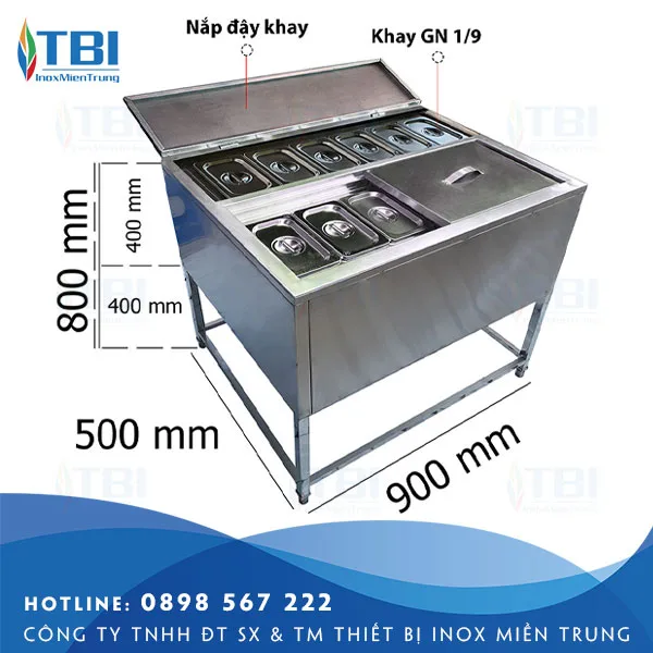 Thung-da-inox-co-chan-kem-9-khay-topping-tbi-32-inoxmientrung