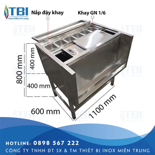 Thung-da-inox-co-khung-chan-kem-khay-topping-tbi-29-inoxmientrung
