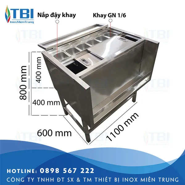 Thung-da-inox-co-khung-chan-kem-khay-topping-tbi-29-inoxmientrung