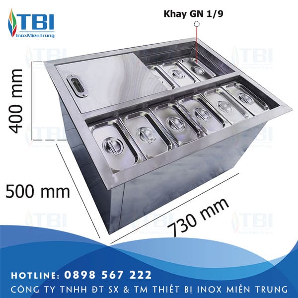 Thung-da-inox-co-9-khay-topping-am-ban-tbi-35-inoxmientrung