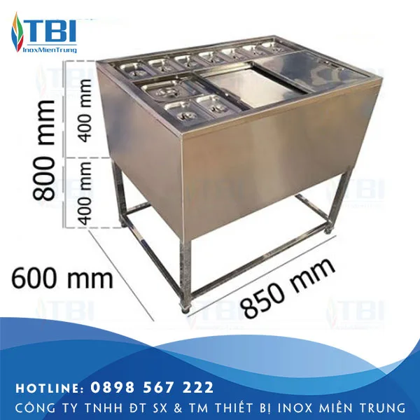 Thung-da-inox-co-chan-kem-10-khay-topping-tbi-33-inoxmientrung
