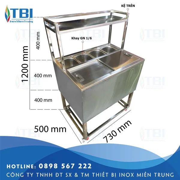 Thung-da-inox-co-chan-kem-4-khay-topping-va-ke-inox-tbi-34-inoxmientrung