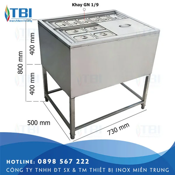 Thung-da-inox-co-khung-chan-kem-10-khay-topping-tbi-39-inoxmientrung